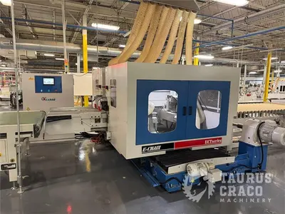 Used 2019 E-CHAIN ECT-48S ANGULAR DOUBLE END-TENONER LINE Woodworking Tenoners Ontario CA | Taurus Craco Machinery Inc #1314188