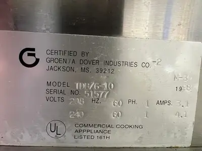 Used Groen Used Groen TDB/6-10 Electric Steam Jacketed 10 Quart Kettle w/ Stand 208V - 2 Cooking Kettles Illinois US | Falcon Restaurant Supply #1375665