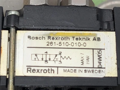 Bosch Rexroth 261-510-010-0 Air Pilot Valve 04W05 Used