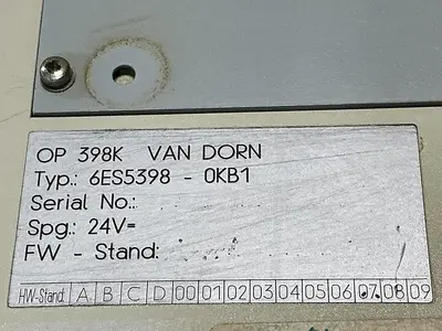 USED VAN DORN 6ES5398-0KB1