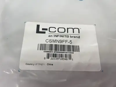 New | in-Stock L-Com Deluxe Molded D-Sub Cable, DB9 Female / Female, 5.0 ft Cable & Wire Michigan US | Maverick Industrial Sales #1393311