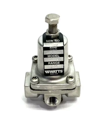 New | in-Stock WATTS SS 3-WAY SMALL WATER PRESSURE REGULATOR, NPTF, 3-50PSI Air Pressure Regulators | Maverick Industrial Sales #1100117