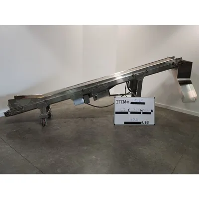 Used 11"wide X 12'L Stainless Steel Incline Portable Sanitary Belt Conveyor