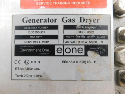 Used Environment One DD0153G01 Dehumidify Desiccant Dryers Ohio US | Equipment Recovery Corp. #1331629