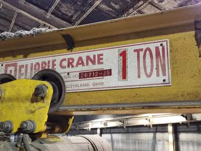 1 TON RELIABLE WALL MOUNTED JIB CRANE W/ 1 TON BUDGIT HOIST & TROLLEY: YOBRO #25151