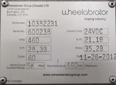 Item# M517 “Wheelabrator” TMR-7 Rubber Belt “Tumblast”