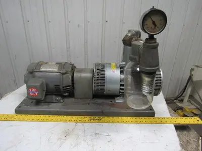 GAST 6066-V107A-T339 55CFM 15PSI 3HP Rotary Vane Oil-Less Vacuum Air Pump 3Ph