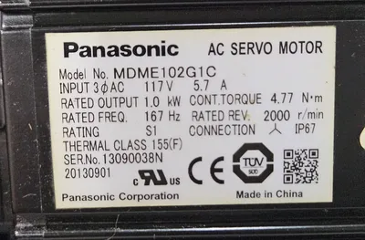 Panasonic MDME102G1C Servo Motors | Great American Equipment Company (5)