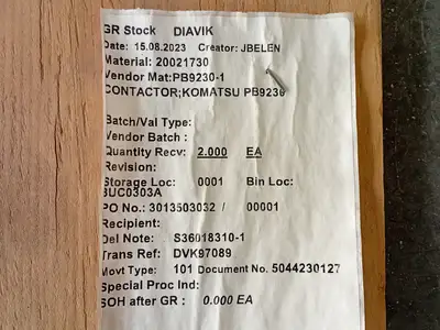 New | in-Stock KOMATSU PB9230-1 Switchgears British Columbia CA | Lenmark #1426987