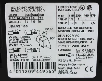 USED SIEMENS 3RT1023-1B..4