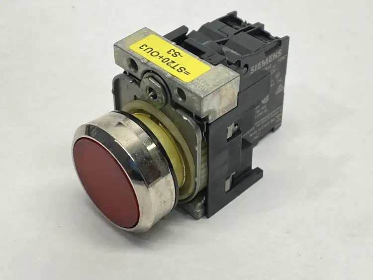 Used SIEMENS 22MM ILLUMINATED PUSHBUTTON RED W/ 3SU1510-0AA10-0AA0 Relays & Switches | Maverick Industrial Sales #1100669