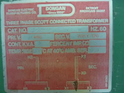 Used DONGAN 63-0309 Transformers Michigan US | Ideal Machinery #1284059