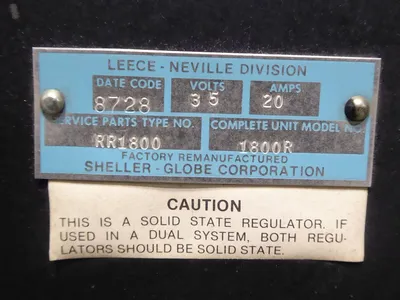 Leece-Neville 1800R Solid State Regulator Assembly 35V 20A Used
