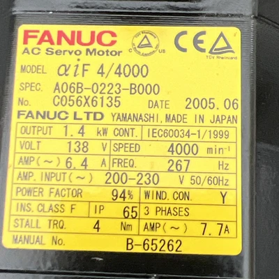 Used Fanuc A06B-0223-B000 Servo Motors California US | Davliegogo LLC #1705510