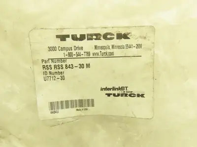 TURCK RSS RSS 843-30M Cordset 30M Double Ended M12 4 Pin Male Connector