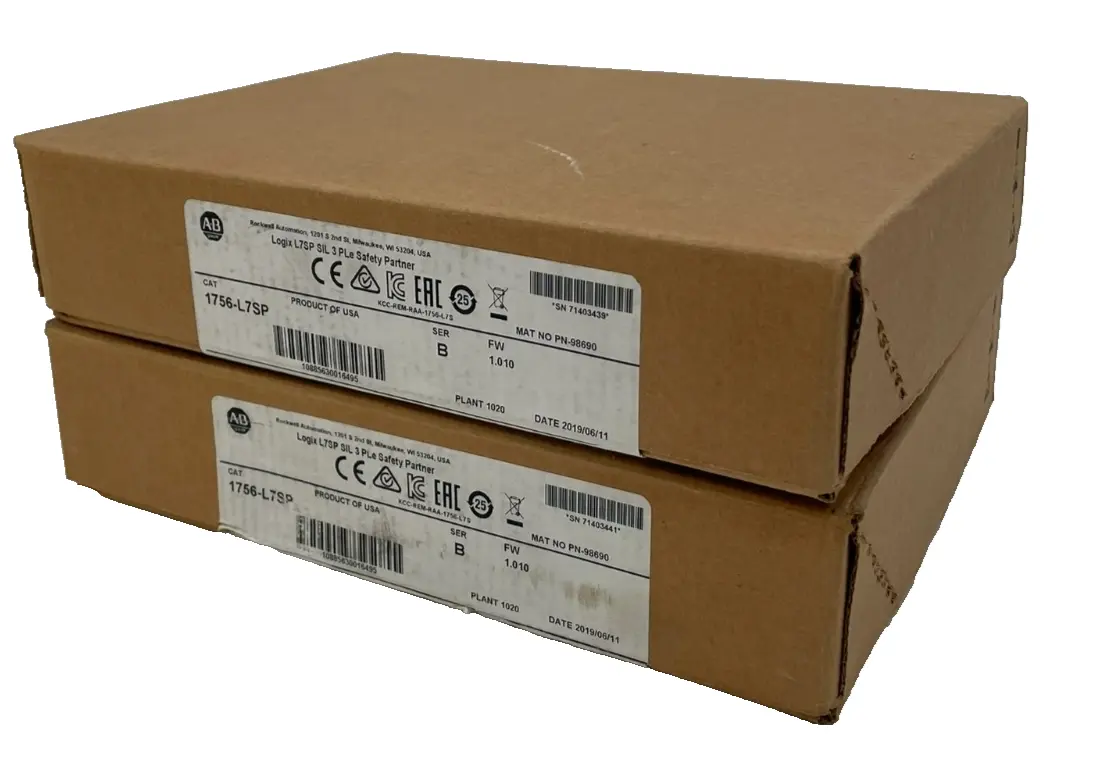 SEALED LOT OF 2 ALLEN BRADLEY 1756-L7SP CONTROLLER SER. B 1756L7SP NEW, SURPLUS