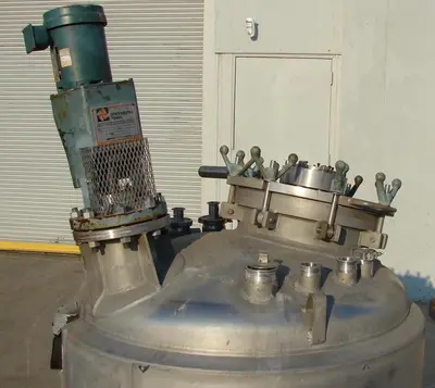 SPC4382  Reactor 200 gallon Mueller chemical reactor, 50 psi internal, 150 psi jacket, 1 hp agitator