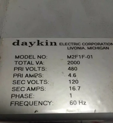 Used DAYKIN M2F1F-01 Transformers Indiana US | J&J Industrial Supply #513173