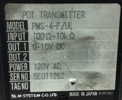 Used M-SYSTEM _UNKNOWN_ Transducers South Carolina US | Palmetto Automation #1166294