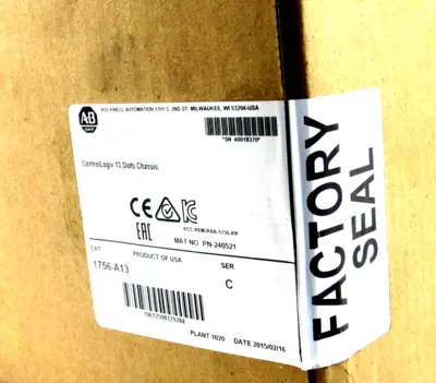 NEW FACTORY SEALED ALLEN BRADLEY 1756-A13 CONTROL LOGIX 13 SLOT CHASIS 1756A13