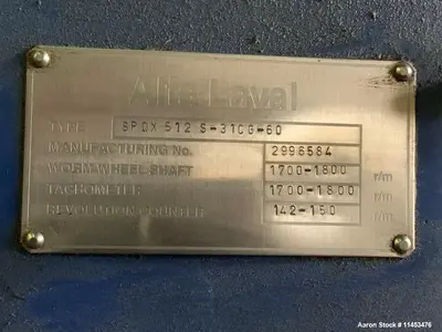USED ALFA LAVAL SPQX-512-S-31CG-60
