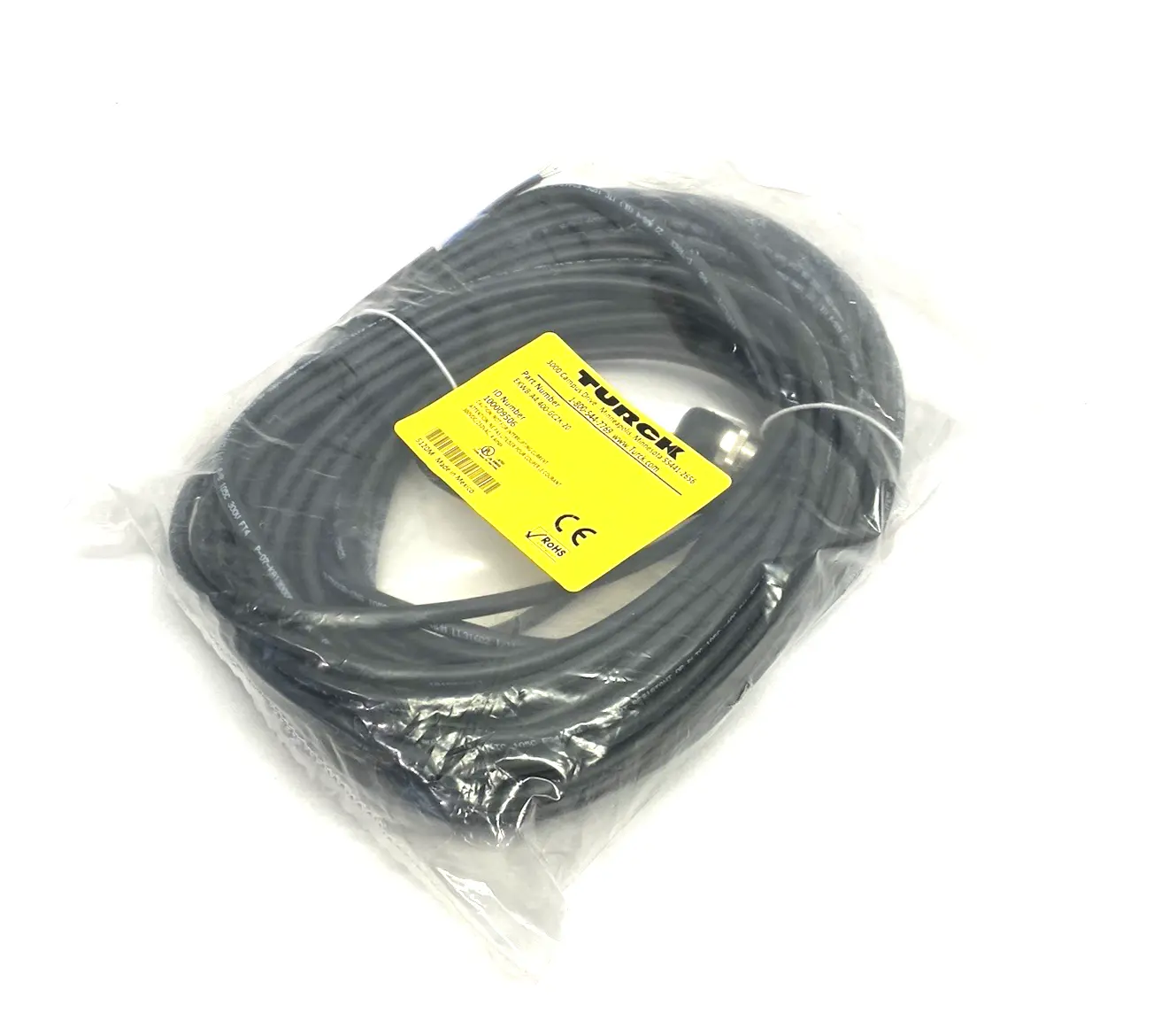 NEW TURCK FEMALE RIGHT ANGLE CABLE M12 4-PIN SGL-END 100009506