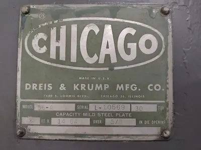 USED CHICAGO DREIS & KRUMP 56-A