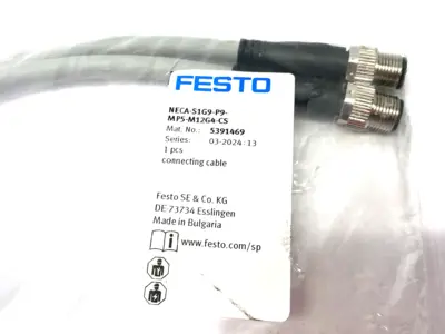 NEW FESTO CONNECTING CABLE, DUAL M12 4-PIN, 5391469