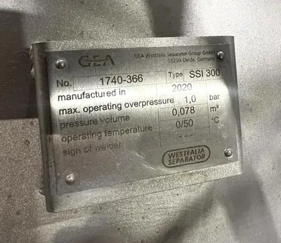 (7) GEA Westfalia SSI 300-06-772 vegetable protein clarifier centrifuges, 316SS.