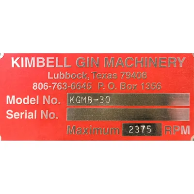 Used 20HP Kimbell Gin Machinery Centrifugal Fan Blower [PART]
