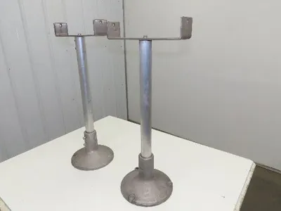 12.5" Tabletop Conveyor Aluminum Pedestal Round Pipe Leg Stand 27"-31"H Set of 2
