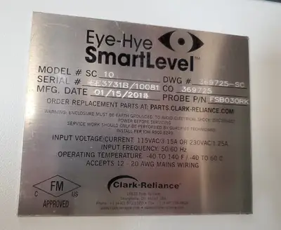 USED Clark-Reliance EYE-HYE SMARTLEVEL CONTROL UNIT
