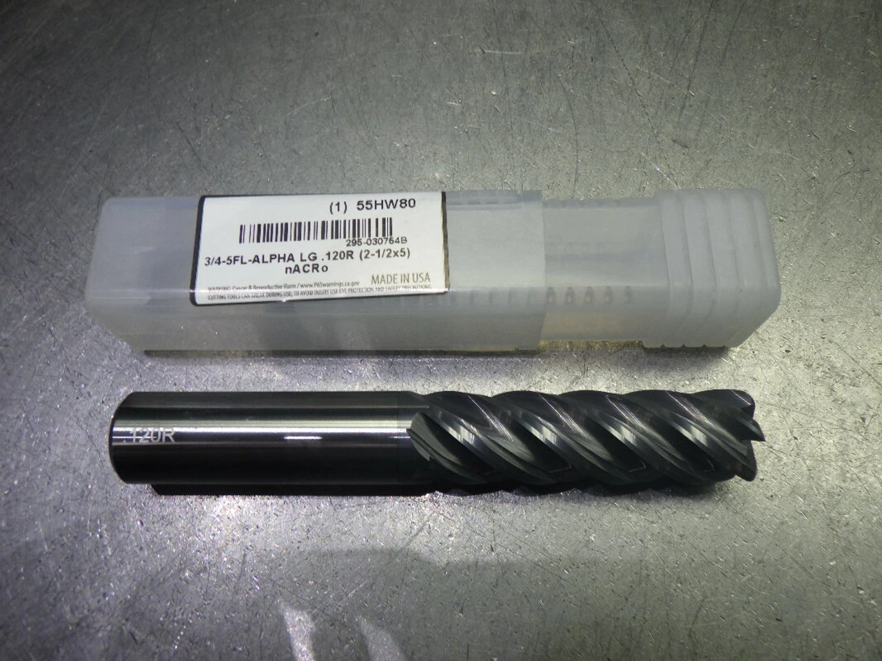 Monster 3/4" 5 Flute Carbide CR LG Endmill 3/4" Shank .12" R 295-030754B (LOC585)