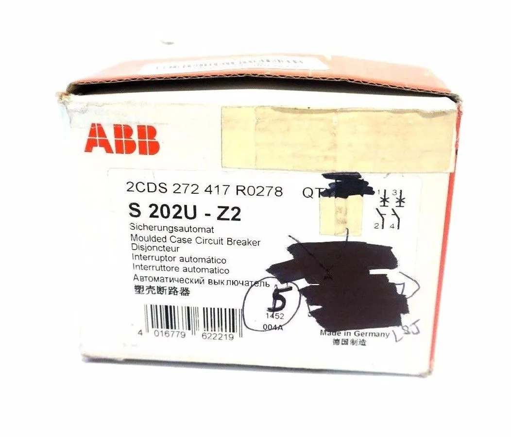 5 NEW ABB S202U-Z2 CIRCUIT BREAKERS S202UZ2