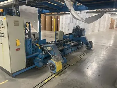 USED 1998 JAGENBERG 86.61” WIDE SYNCHRO SHEETER  400-2200 MODEL WITH DUAL SLITTER SECTION 1998 JAGENBERG 86.61” WIDE SYNCHRO SHEETER  400-2200 MODEL WITH DUAL SLITTER SECTION