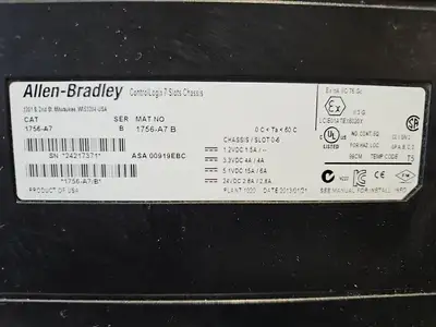 Used Allen Bradley 1756-A7/B ControlLogix 7-Slot Chassis w/1756-PSCA2/A Adapter Unit PLC Chassis South Carolina US | Palmetto Automation #1541602