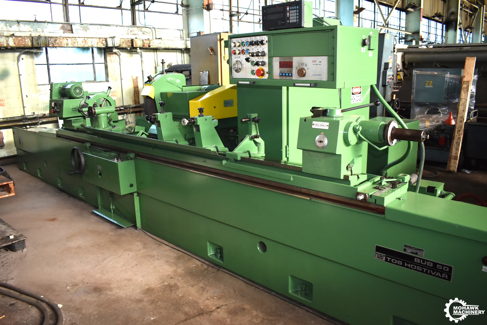 20" x 120" TOS HOSTIVAR "BUB 50/3000" UNIVERSAL CYLINDRICAL GRINDER w/SONY DIGITAL READOUTS - STEADY REST - (2) FOLLOW RESTS