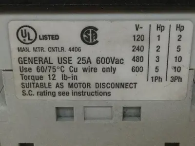 USED ALLEN BRADLEY 194E-E25-1753