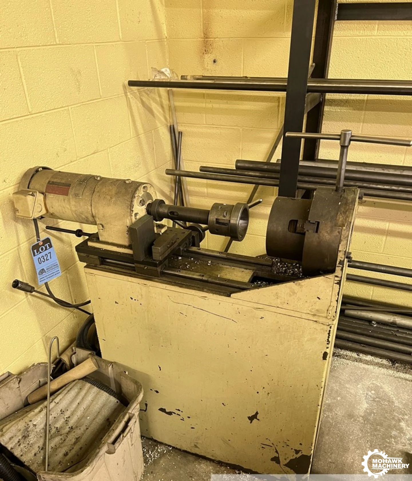 3" LNS AMERICA "76JB" BAR STOCK CHAMFERING MACHINE w/8-1/2” 3-JAW CHUCK - 1/4” T0 3” DIAMETER BAR CAPACITY