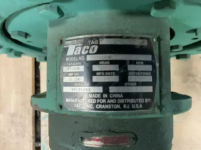 Used 2019 TACO INC TS060412UM0DA3B2M000000 Pumps Ohio US | HGR 24 #1764672
