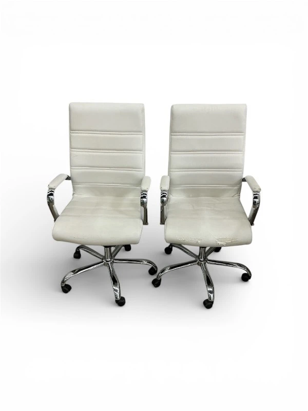 2 White Task Chairs