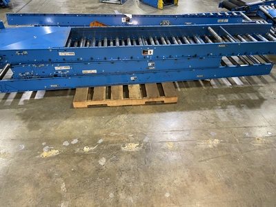 Buschman 604 Roller Conveyer set, Width: 22", Length: 63', w/ mo