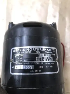 LEEDS & Northrup Co. 017209 AC Electric Motor 120V NYC-12