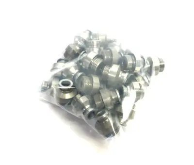 USED SMC METAL STRAIGHT MALE FITTING, INTERNAL HEX 8MM OD TUBE