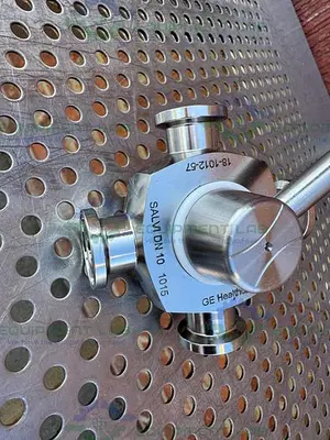 USED GE HEALTHCARE SALVI DN10 1015 4-WAY 316 VALVE 18-1012-57 W/1.2" SANITARY FITTING