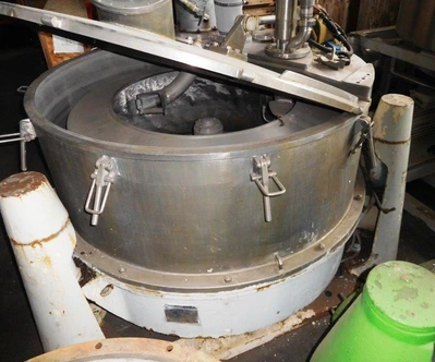 Alfa-Laval PAZ 1250C perforate basket centrifuge, 316SS.