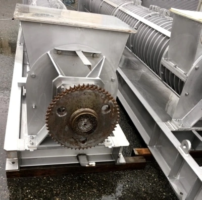 FKC HX-550 screw press for fish dewatering, 304SS.