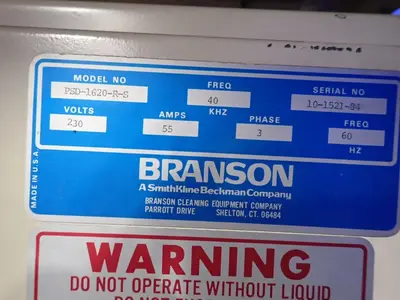 Used BRANSON PSD1620RS Parts Washers Ohio US | HGR 24 #729324