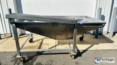 Vegetable / Produce Sorting / Washing / Cleaning / Holding Station  |  S.S. V-Bottom Trough w/Bottom Discharge
