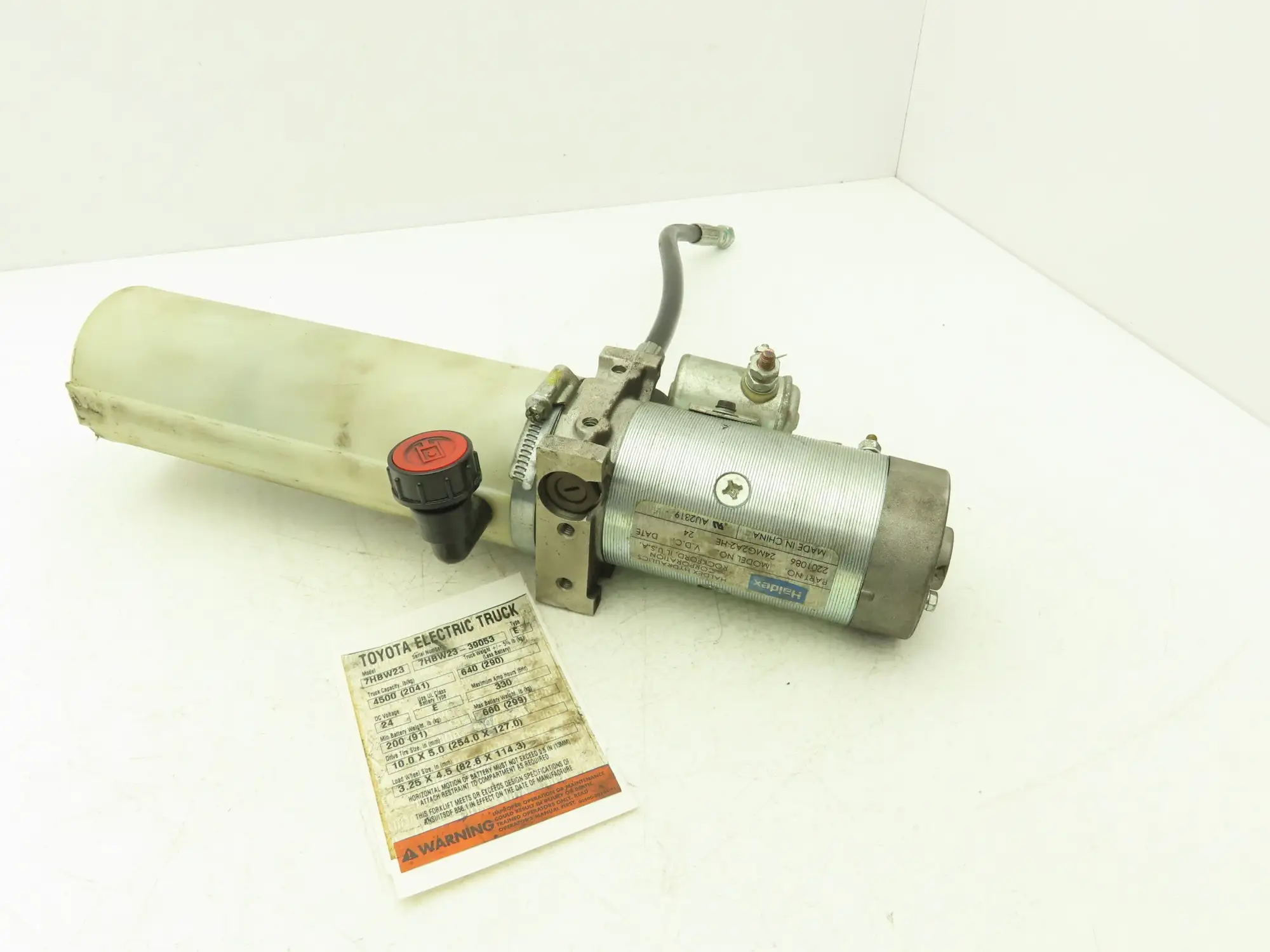 Haldex 24MG2A2-HE Hydraulic Pump Motor 24V Off Toyota 7HBW23 Pallet Jack